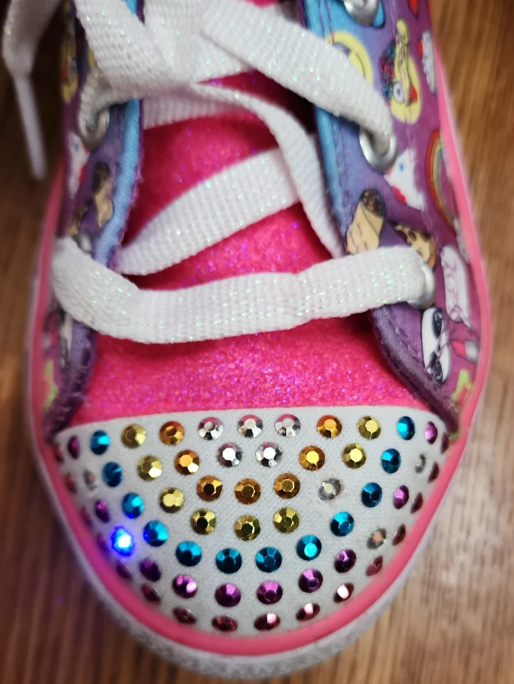 Skechers Twinkle Toes Emoji High-Top Sneakers, VGUC, Working, Girl's Size 2